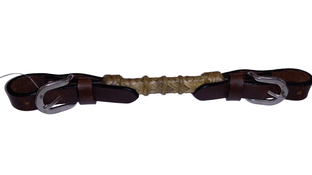 Curb Strap Dark w Rawhide Overlay