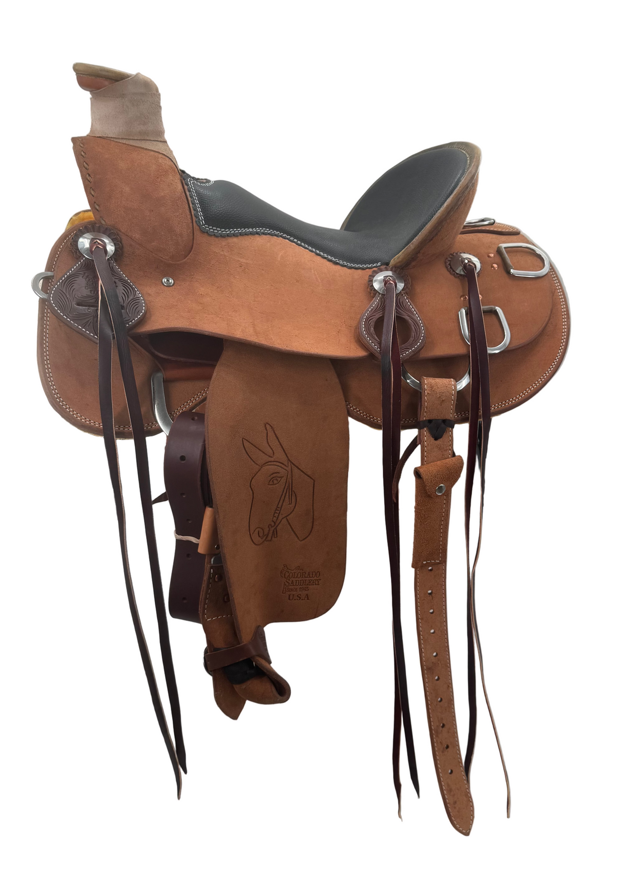 Rough out mule saddle with wade tree