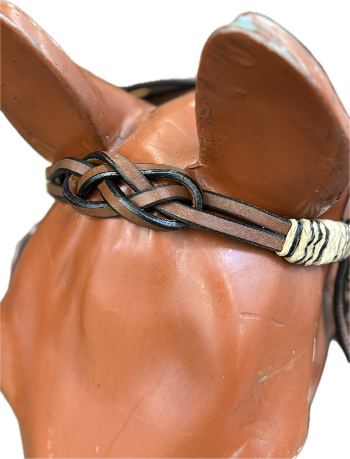 Knotted Headstall with rawhide