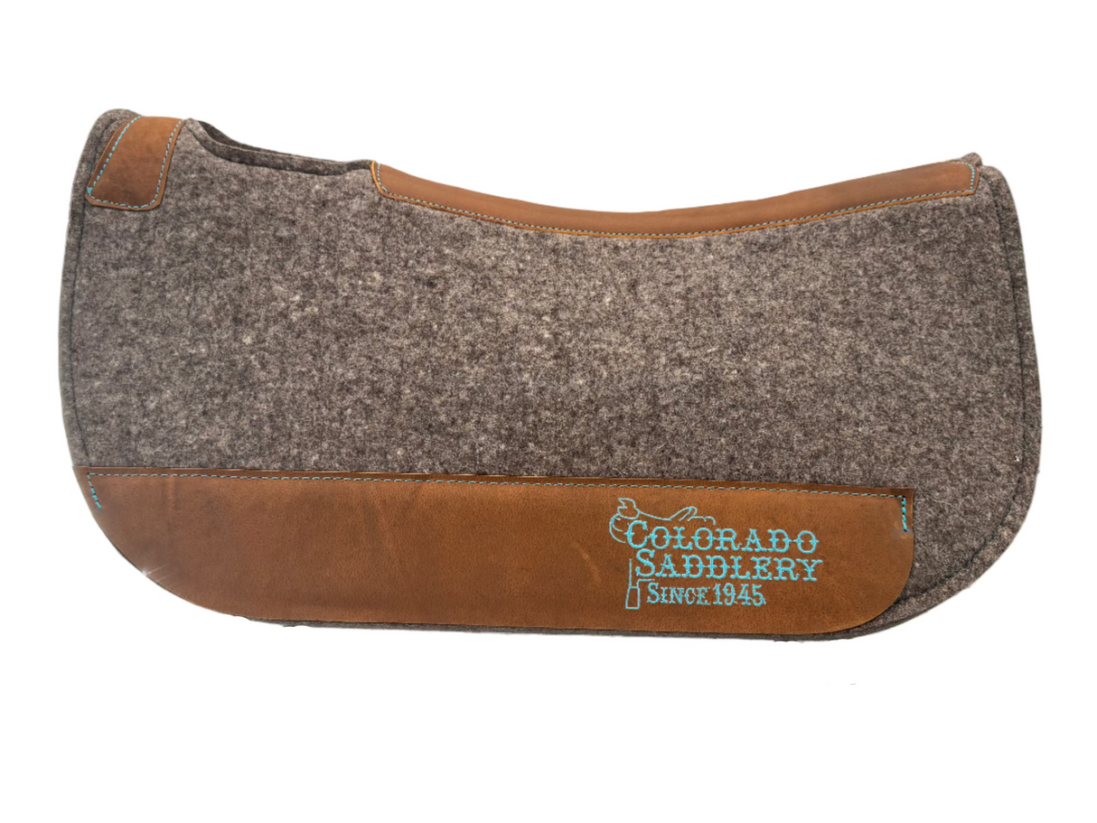Chocolate-grey Colorado Saddlery 100% Wool Saddle Pad