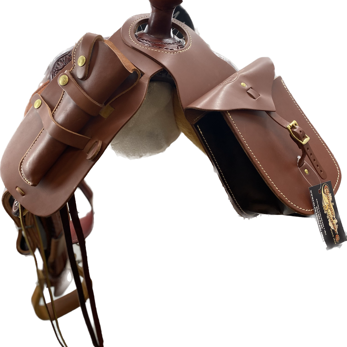 Ultra Rider Brown Horn Bag with Detachable Holster – Colorado Saddlery