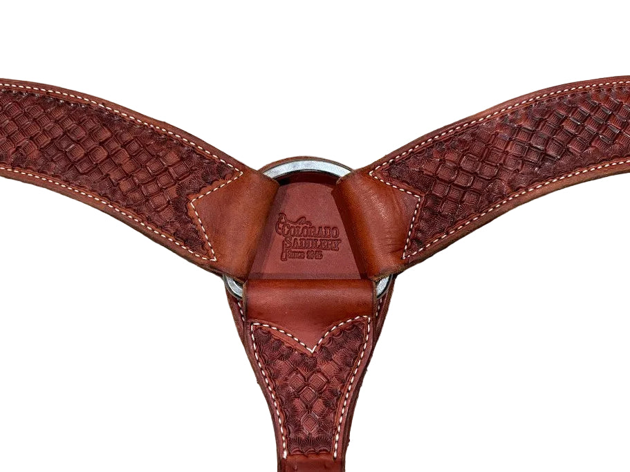 Roping Breast Collar w/ Box stitch Dark Oil