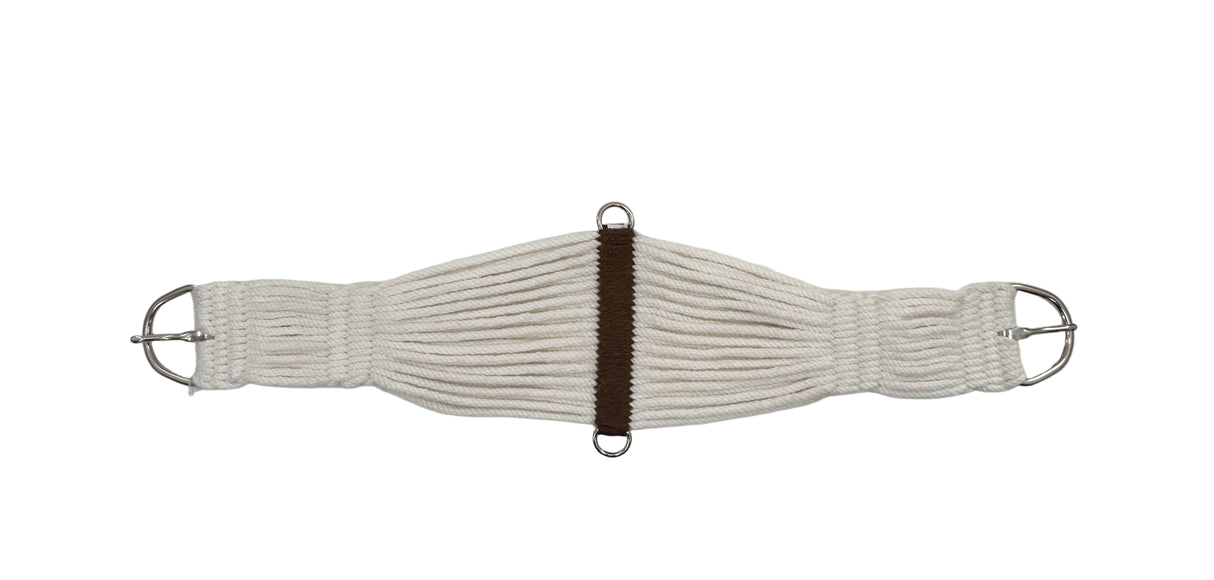 White cinch with metal buckle on a white background