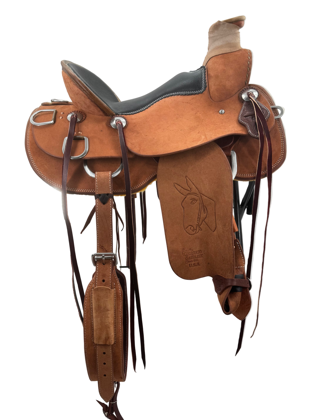 ROugh out mule saddle with padded seat