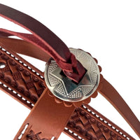 Mahogany Leather Basket Stamped Headstall