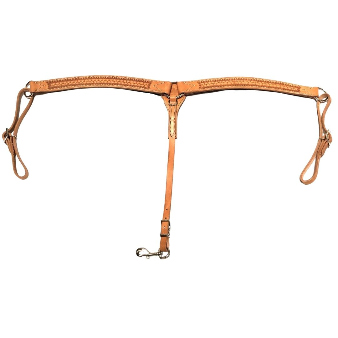 Cuello de pecho de barril estampado de tres tejidos