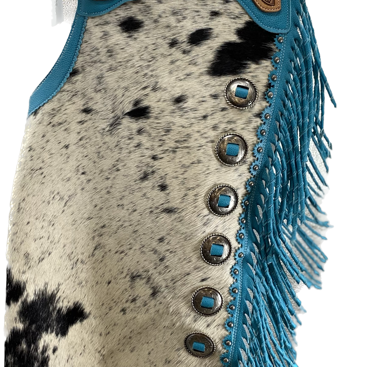 Chaps Homme Chinks En Cuir Sur Mesure Avec Turquoise - Fabriqué Aux USA - Pour Adulte Chinks Cuir Turquoise équitation