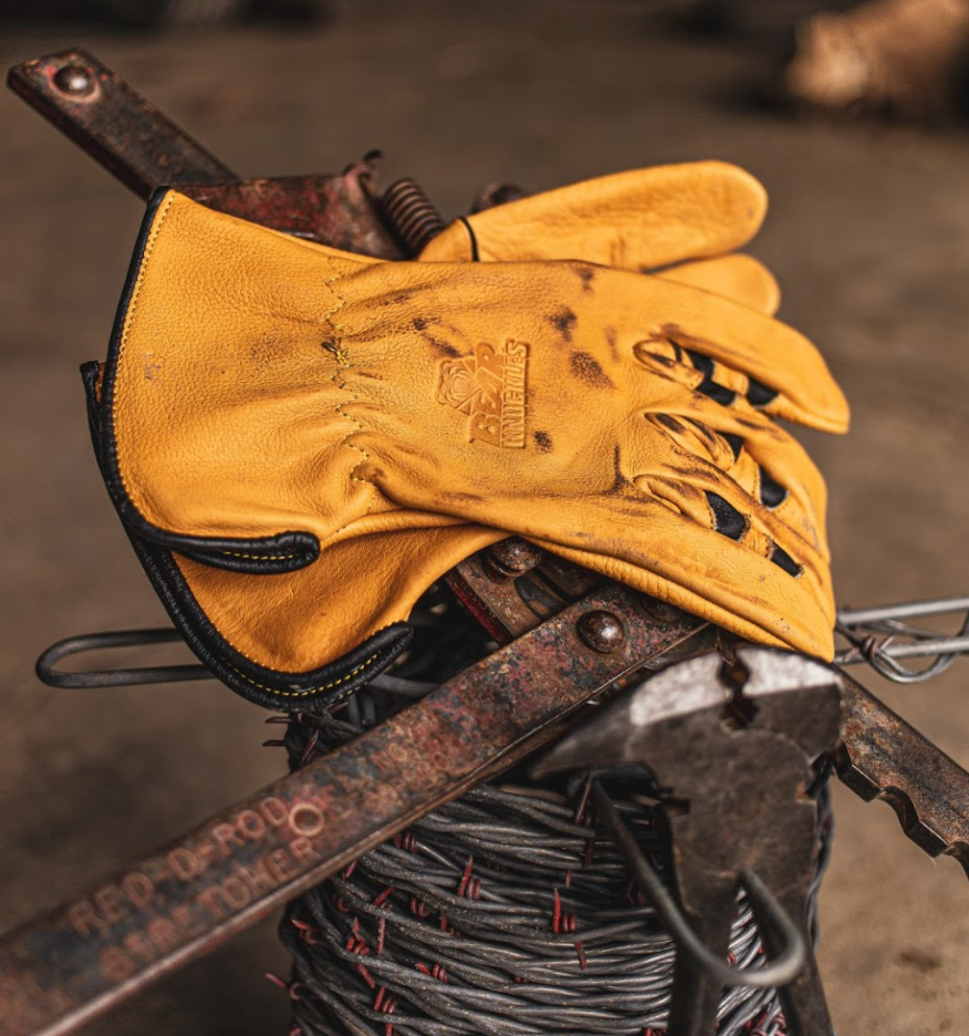 Snuggers Cowhide Leather Working Gloves for Driving Heavy Duty Mechanic Ranch-Men & Women