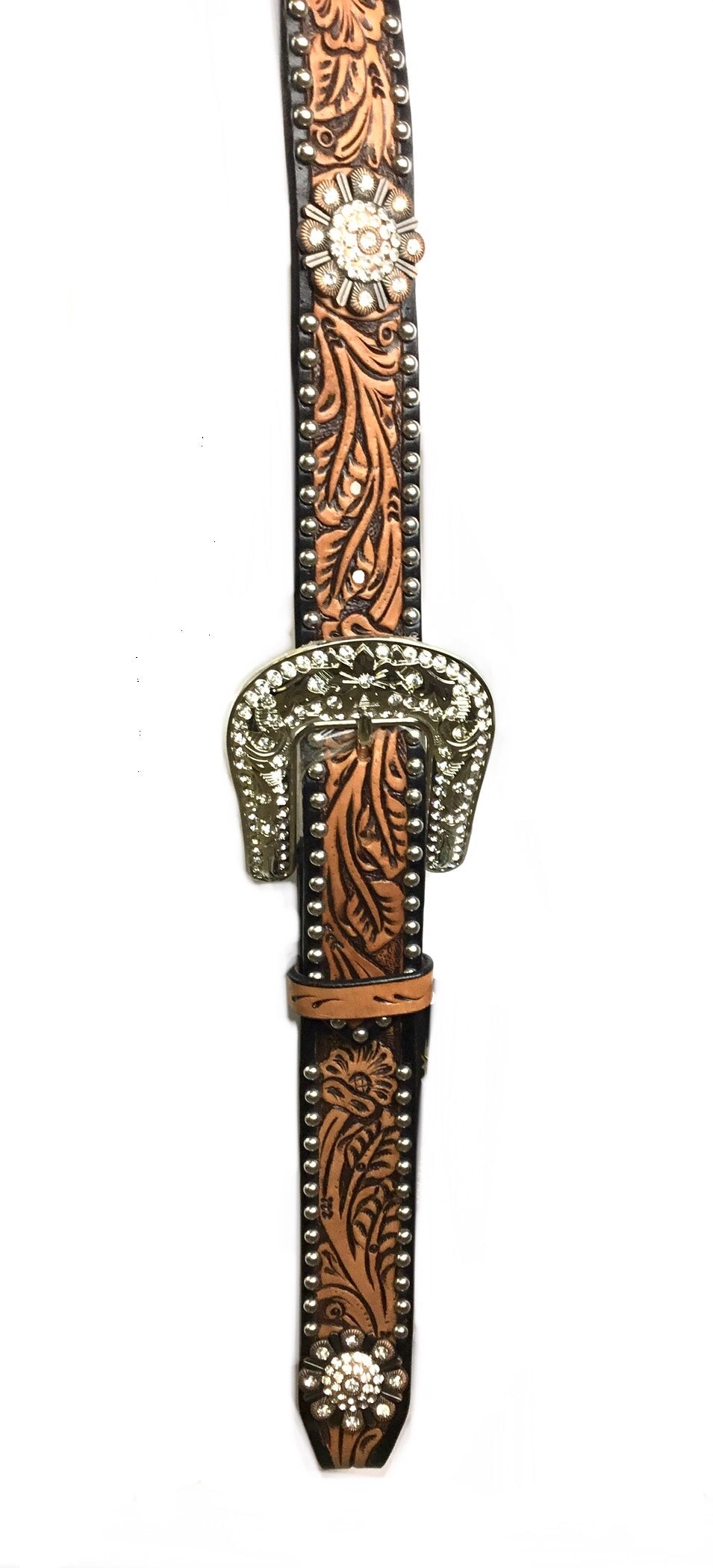 Brown Adjustable Belt Headstall