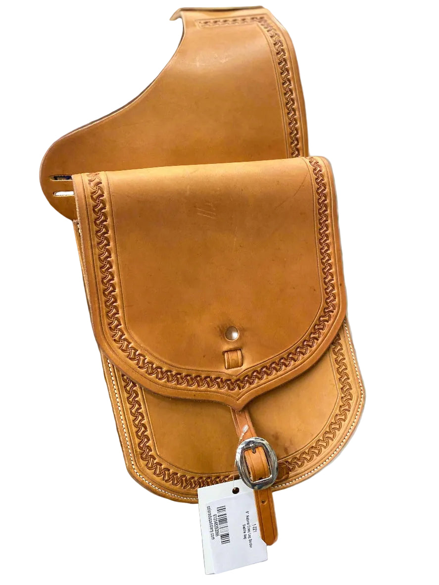 Bolsa de sillín con borde de pierna loca natural de 9"