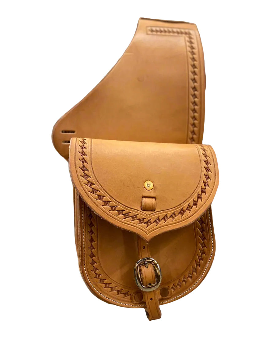 Bolsa de sillín con borde de cesta natural de 7"