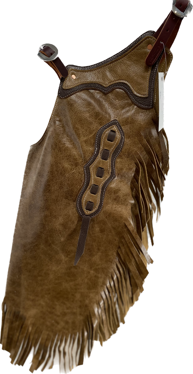 Chinks marrones para niños con ribete marrón oscuro