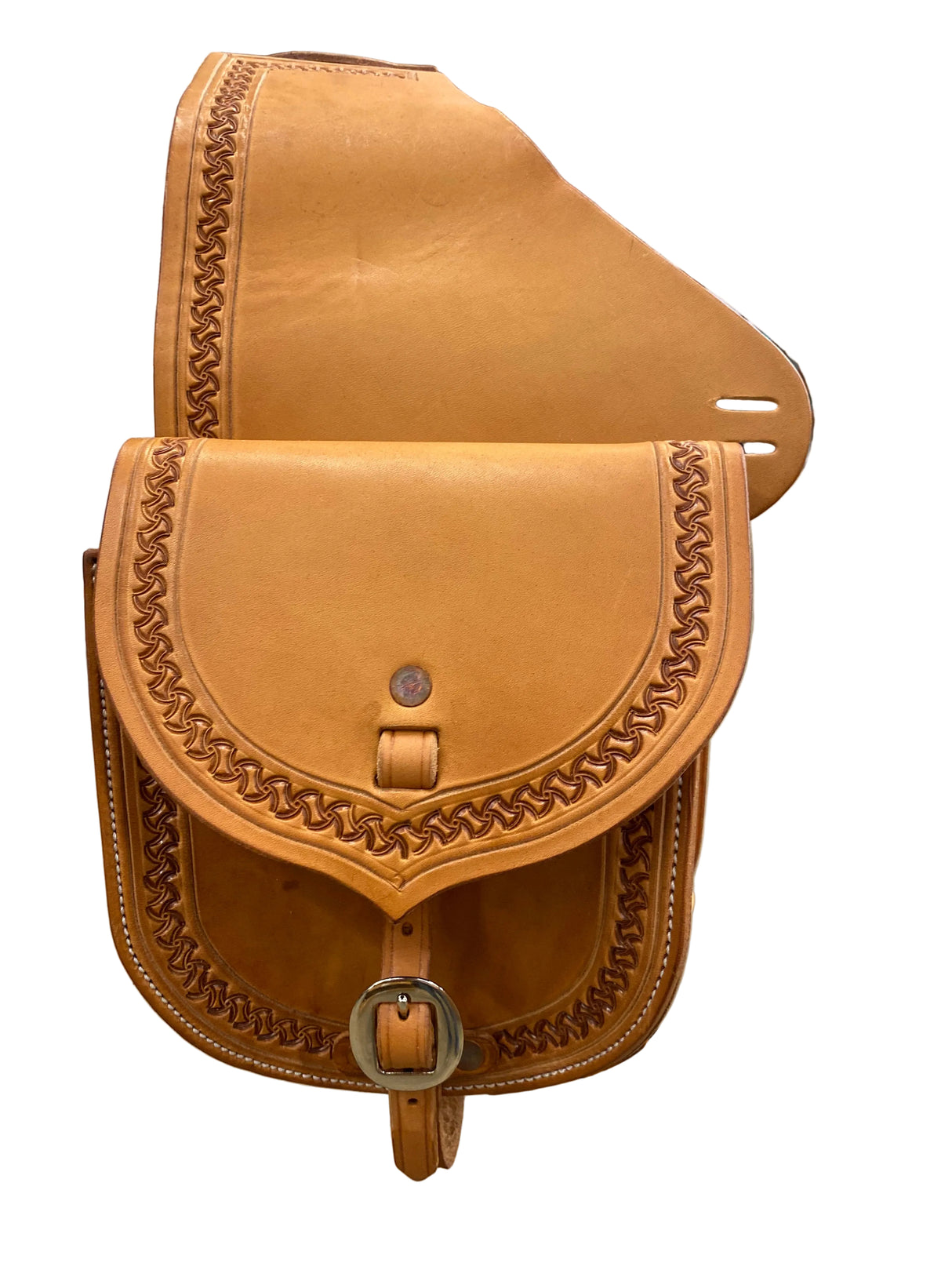 Bolsa de sillín con borde de pierna loca natural de 7"