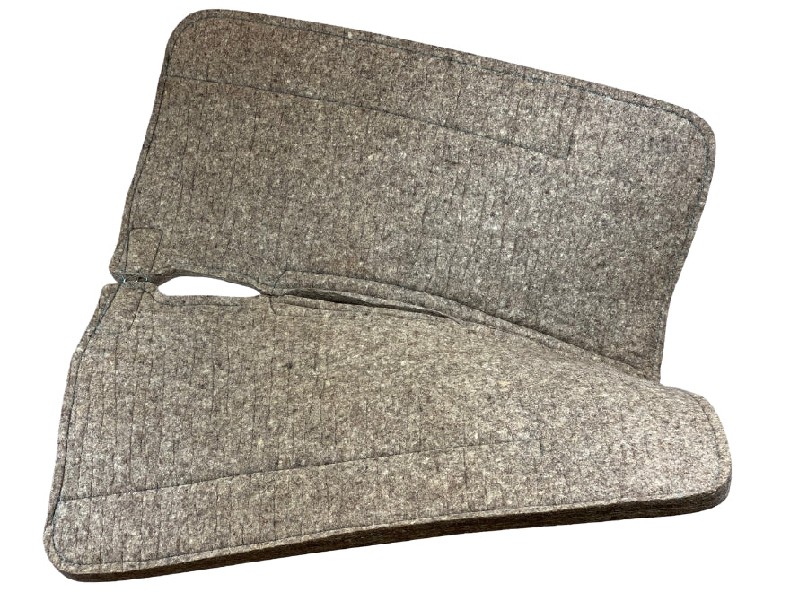 Almohadilla de contorno de compresa 100 % lana beige - Costuras turquesas