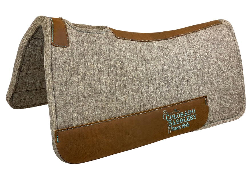 Almohadilla de contorno de compresa 100 % lana beige - Costuras turquesas