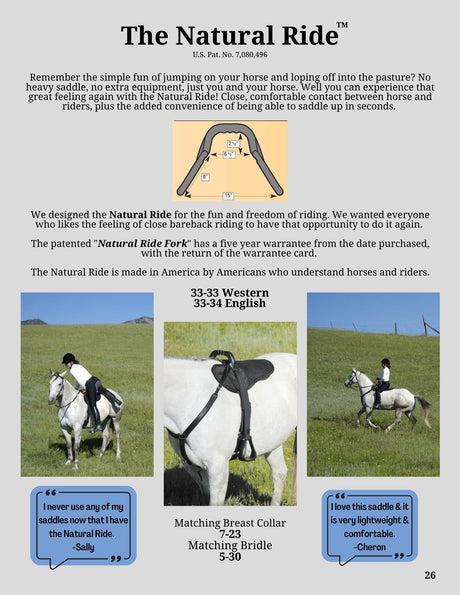 Natural Ride. Bareback saddle