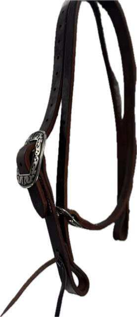 Pro Series 1 5/8" Extra Heavy Harness Slit Ear Headstall with Black Base Hardware