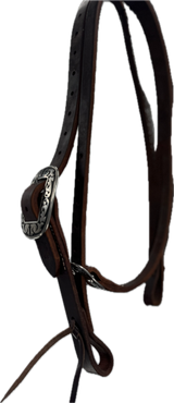 Pro Series 1 5/8" Extra Heavy Harness Slit Ear Headstall with Black Base Hardware