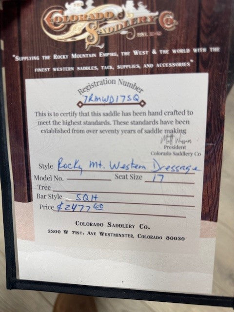 Rocky Mountain Western Dressage 17 SQH