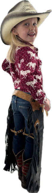 Youth black with Light Brown Trim Chinks(6-9 yr)