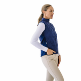 Quilted Hybrid Puffer Vest - Navy