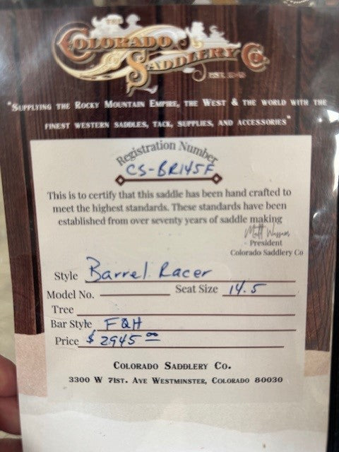 Barrel Racer con asiento gris 14.5 FQH