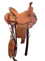 Brown leather saddle 