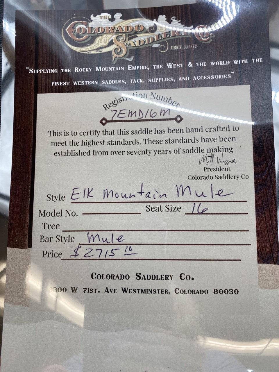 Elk Mountain Mule 16"