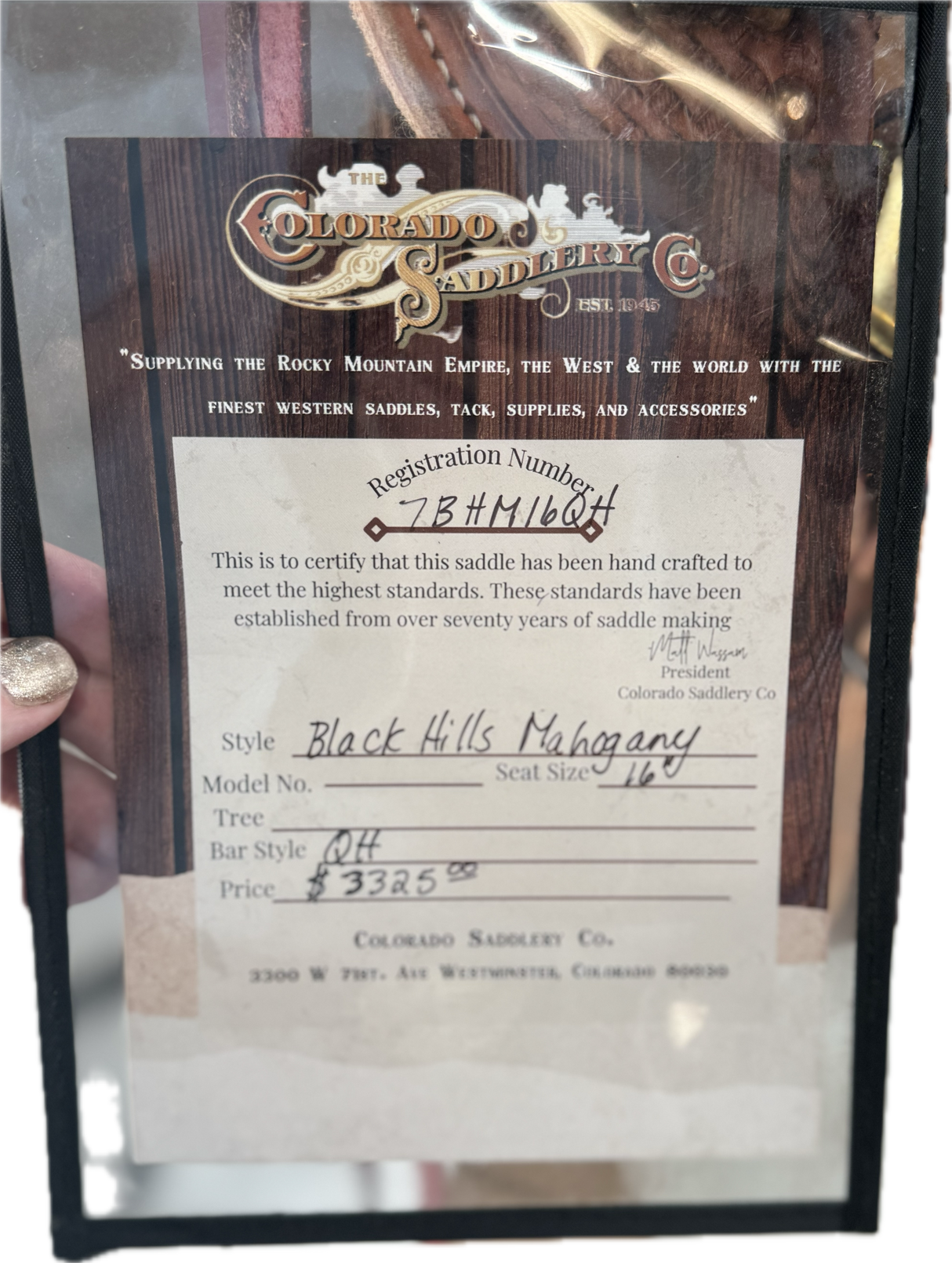 Caoba de Black Hills de 16"