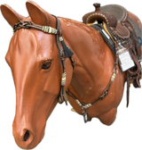 Knotted Headstall with rawhide