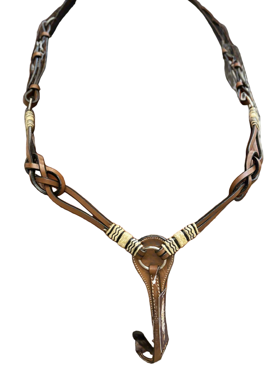 Anudado con cuello de pecho de cuero crudo