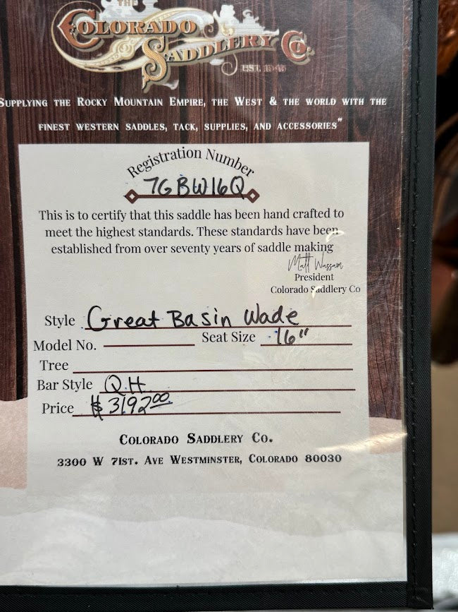 Great Basin Wade QH 16"