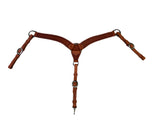 Roping Breast Collar w/ Cowboy Buckle  - Honeycomb Stamping - Mahogany