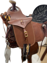 Bolsa de cuerno marrón Ultra Rider con funda desmontable