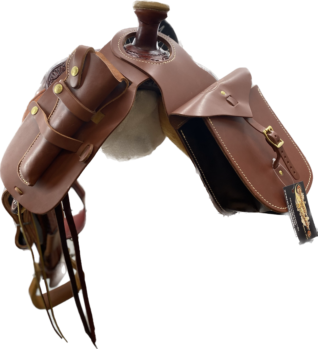 Bolsa de cuerno marrón Ultra Rider con funda desmontable