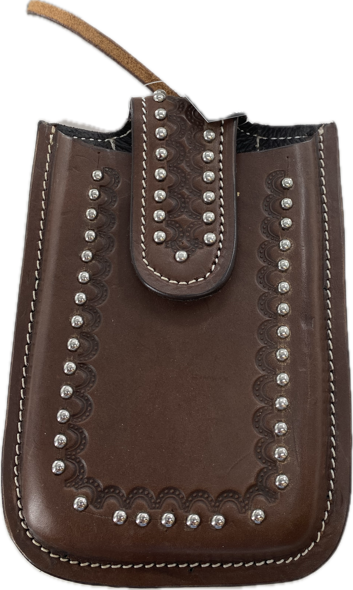 Funda de cuero para teléfono celular con tachuelas