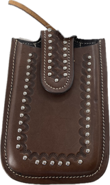 Funda de cuero para teléfono celular con tachuelas