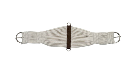 White cinch with metal buckle on a white background