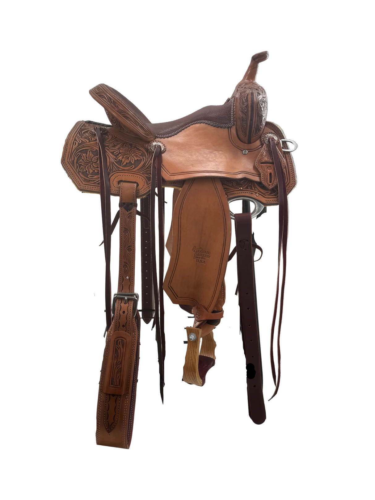 Brown western saddle lightweight