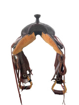 Tooled dark oil swell on 16 inch Western Dressage Saddle