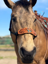 Bronc Halter with Tooled Cross Noseband