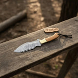 Damascus Steel Tracker Knife Multiple Handle Colors | JW SteelCrafts