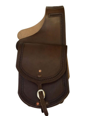 Premium Leather Saddle Bag with Hand Tooled Border- 9