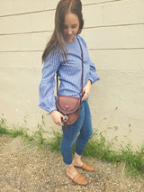 Bolso de cuero estilo sillín con correa desmontable