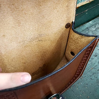 Leather Saddle Bag Purse with Detachable Strap