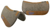 Chocolate Grey 100% Pressed Wool Round Saddle Pad with Blue Stitching