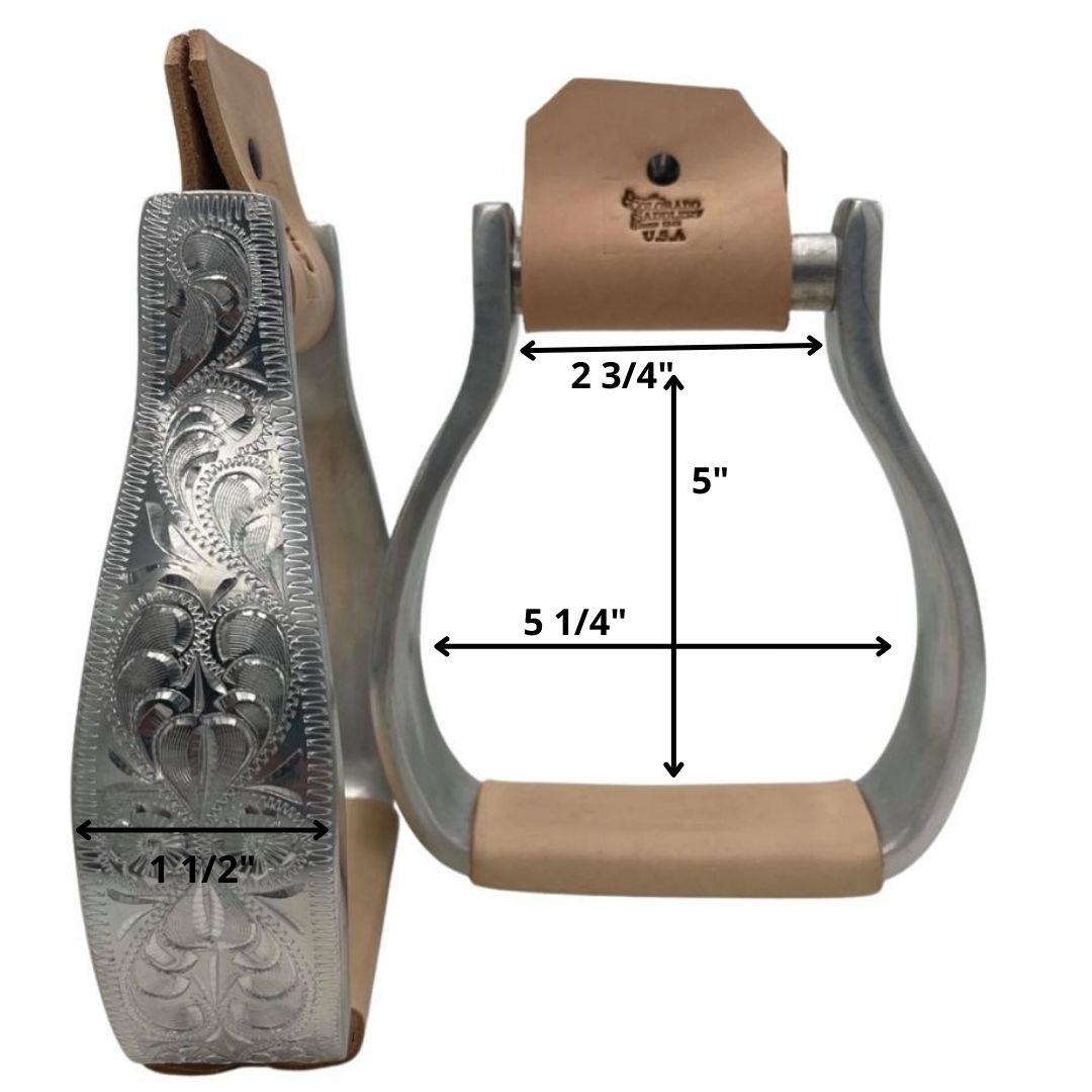 Estribos de exhibición Visalia de aluminio grabado