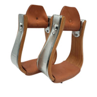3" Overshoe Stirrups with Leather Wears & Treads
