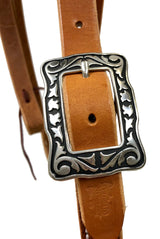 Pro Series 1 5/8" Extra Heavy Harness Slit Ear Headstall with Black Base Hardware