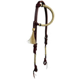 Cabezada de una oreja de cuero crudo Latigo